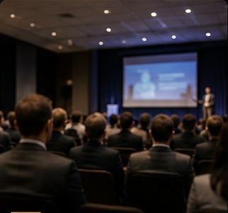 Evento corporativo com transporte executivo
